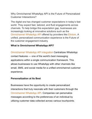 why omnichannel whatsapp api is the future