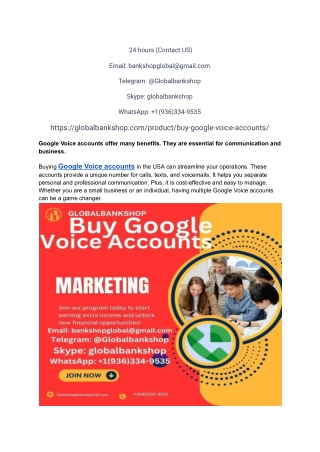 Buy Google Voice Accounts usa