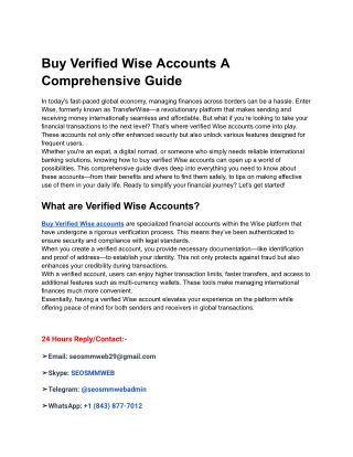buy verified wise accounts a comprehensive guide