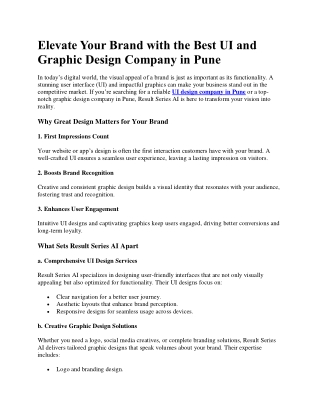 the Best UI and Graphic Design Company in Pune