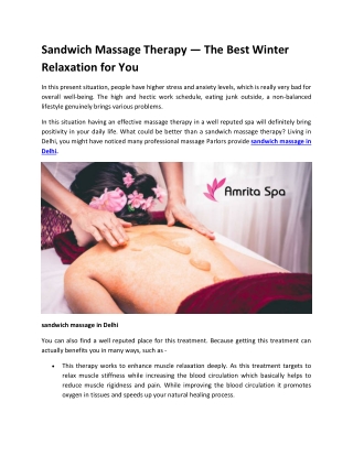 sandwich massage therapy the best winter