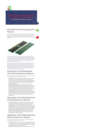 refurbished used storage server memory supplier
