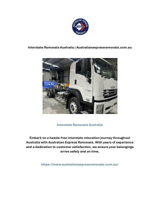 interstate removals australia