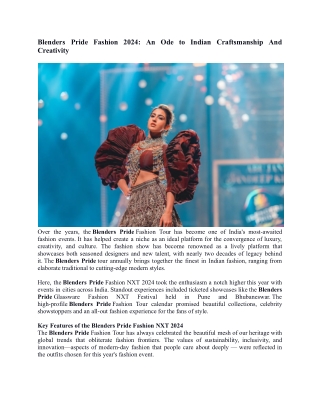 Blenders Pride Fashion 2024_ An Ode to Indian Craftsmanship And Creativity