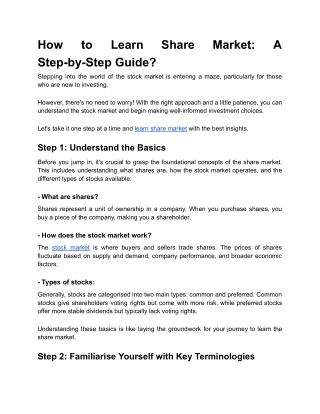 how step by step guide