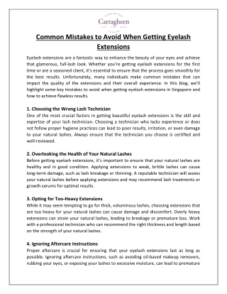 Common Mistakes to Avoid When Getting Eyelash Extensions