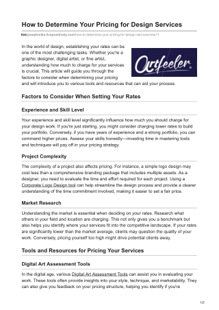 how to determine your pricing for design services