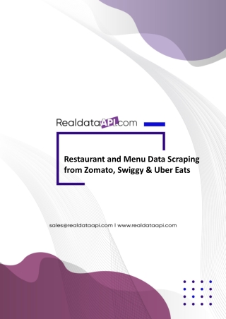 Restaurant and Menu Data Scraping from Zomato, Swiggy, Uber Eats