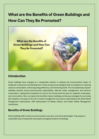 what are the benefits of green buildings