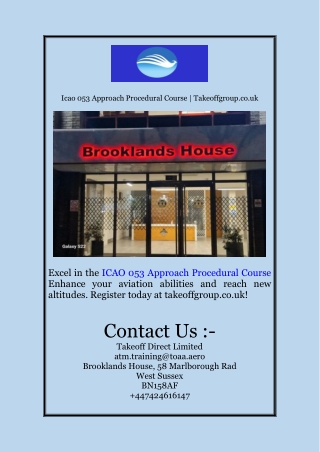 Icao 053 Approach Procedural Course | Takeoffgroup.co.uk