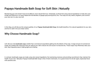 papaya handmade bath soap for soft skin natually