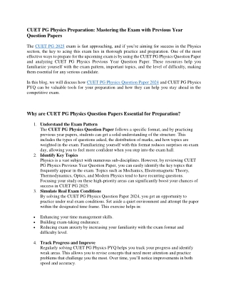 cuet pg physics preparation mastering the exam