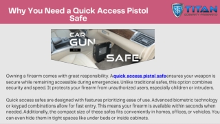 Quick Access Pistol Safe Secure Your Firearm Instantly