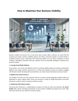 How to Maximise Your Business Visibility