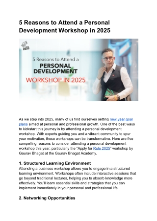 5 reasons to attend a personal development