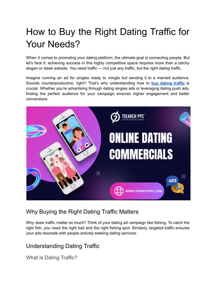 how to buy the right dating traffic for your needs