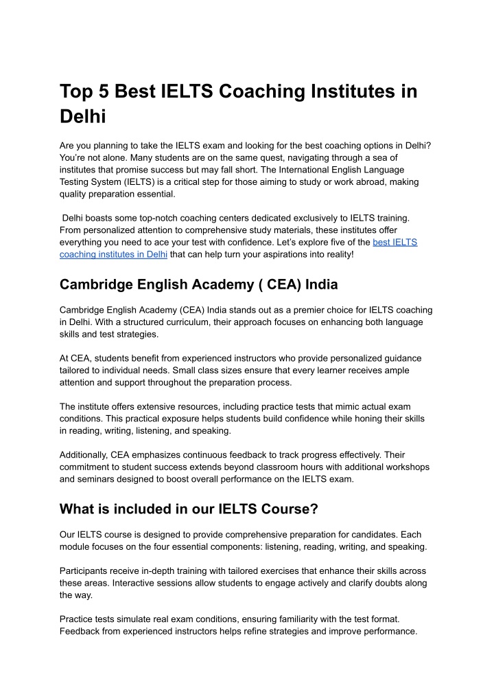 top 5 best ielts coaching institutes in delhi