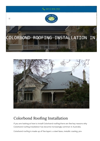 Colorbond Roofing Installation