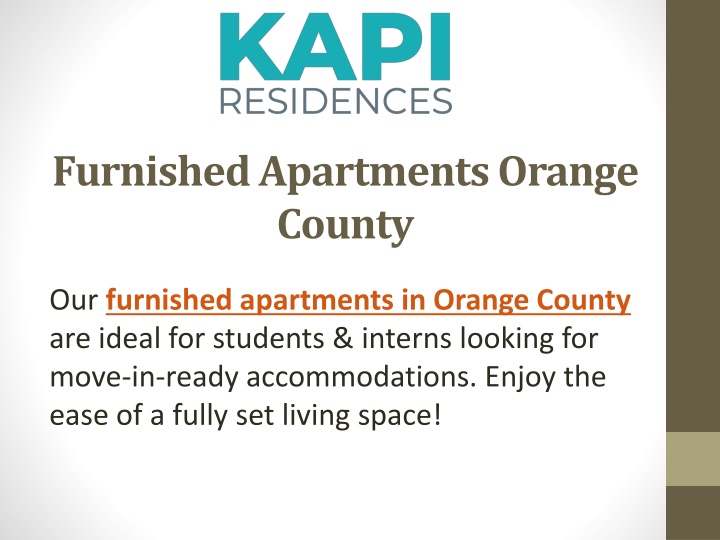 furnished apartments orange county