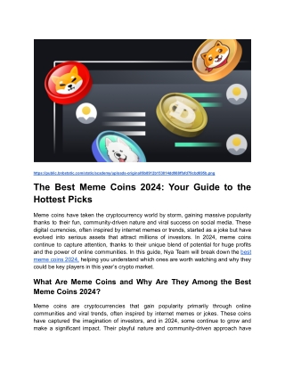 The Best Meme Coins 2024_ Your Guide to the Hottest Picks _ Blog Post 1 _ Month 3