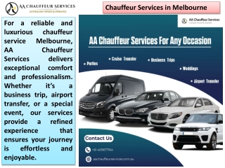 Experience Premium Travel with AA Chauffeur Services in Melbourne