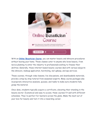 with an online be autician course you can master