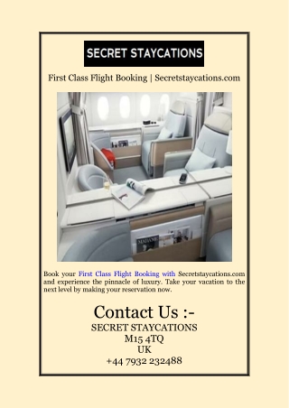 first class flight booking secretstaycations com