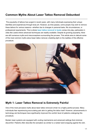 -Common Myths About Laser Tattoo Removal Debunked