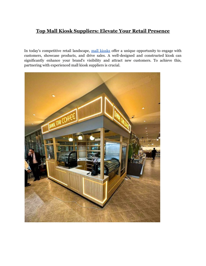 top mall kiosk suppliers elevate your retail