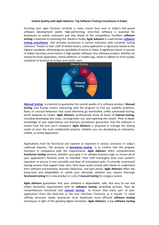 unlock quality with agile advisors top software