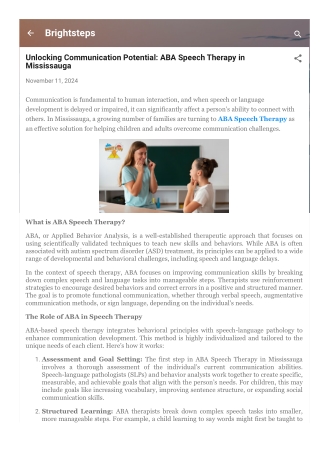 Unlocking Communication Potential ABA Speech Therapy in Mississauga