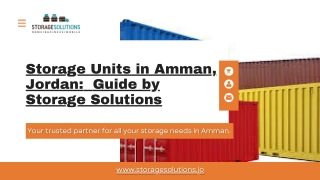 Storage Units in Amman, Jordan A Comprehensive Guide by Storage Solutions