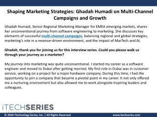 Shaping Marketing Strategies: Ghadah Humadi on Multi-Channel Campaigns & Growth