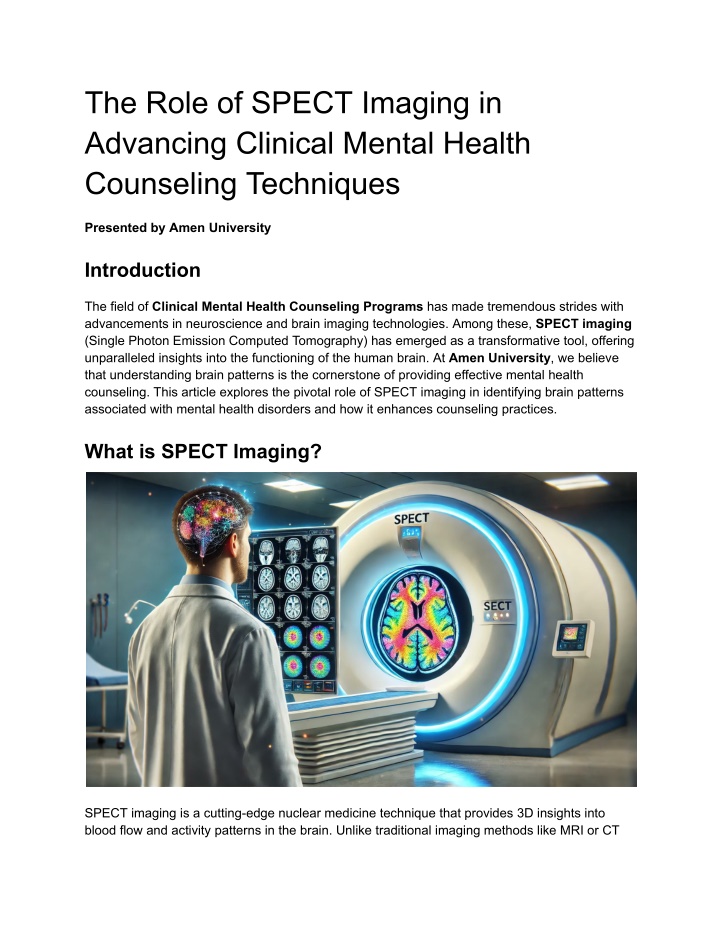 the role of spect imaging in advancing clinical