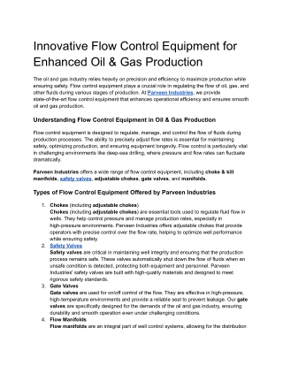 Manufacturers of oilfield equipment
