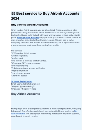 55 Best service to Buy Airbnb Accounts 2024