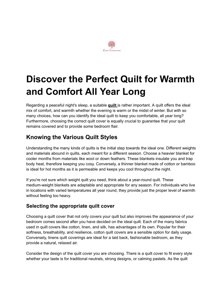 discover the perfect quilt for warmth and comfort