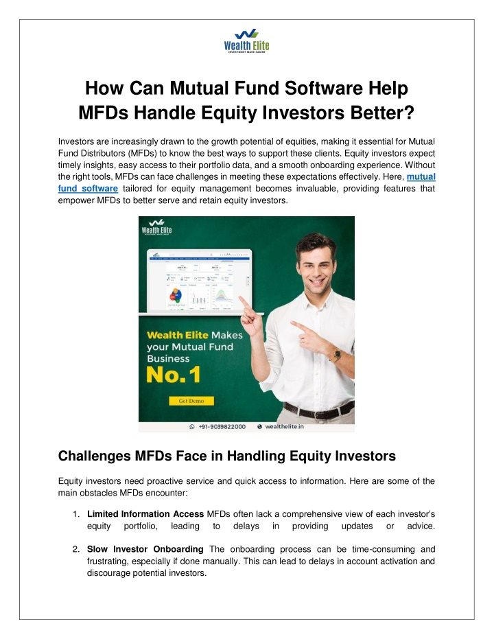 how can mutual fund software help mfds handle