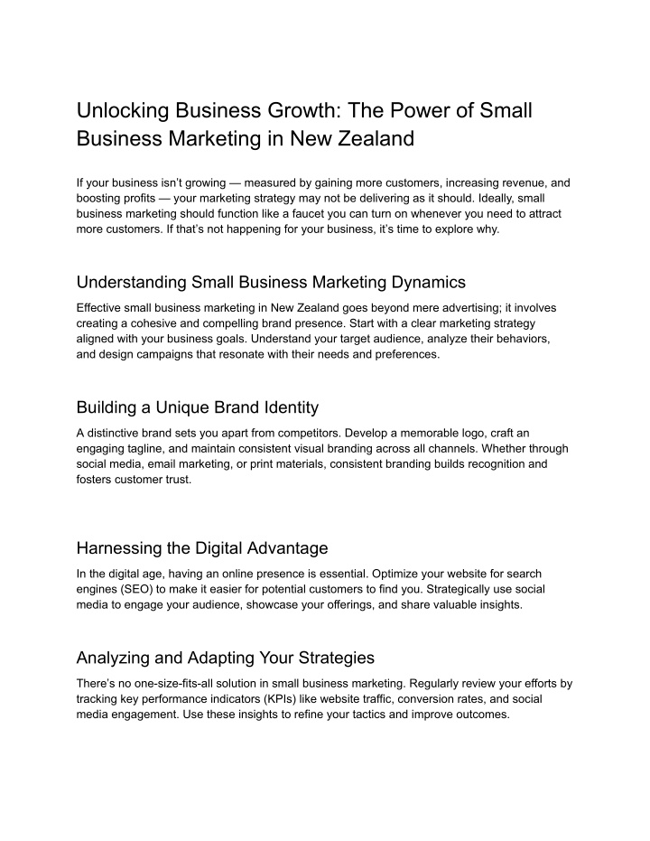 unlocking business growth the power of small