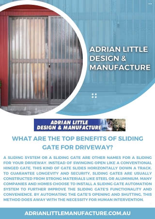 What Are The Top Benefits Of Sliding Gate For Driveway?