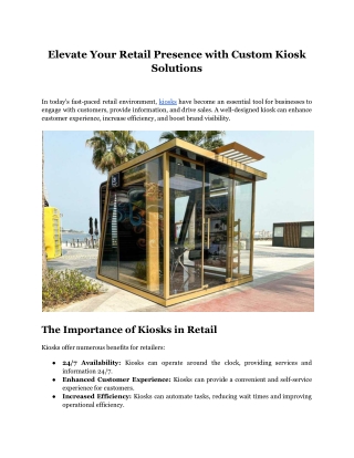 elevate your retail presence with custom kiosk