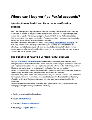 The Best Place To Buy Verified Paxful Account in 2024