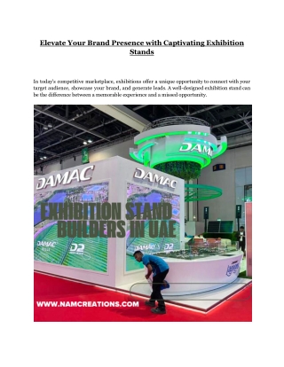 Elevate Your Brand Presence with Captivating Exhibition Stands