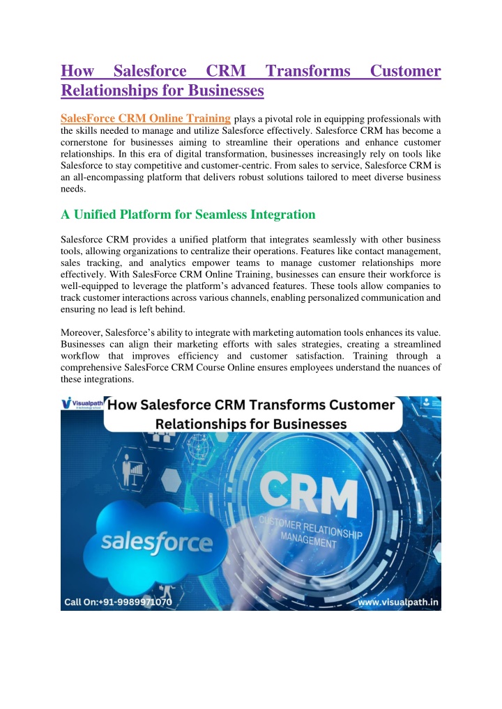 how salesforce crm transforms customer