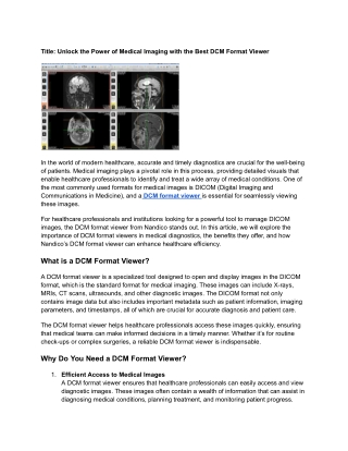 title unlock the power of medical imaging with