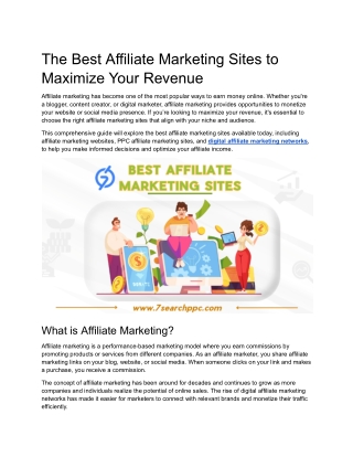 The Best Affiliate Marketing Sites to Maximize Your Revenue