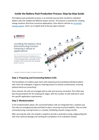 inside the battery pack production process step