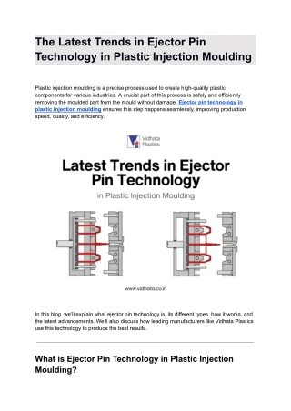 The Latest Trends in Ejector Pin Technology in Plastic Injection Moulding