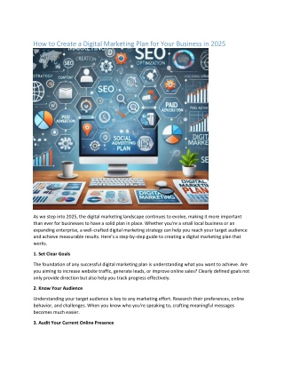 How to Create a Digital Marketing Plan for Your Business in 2025