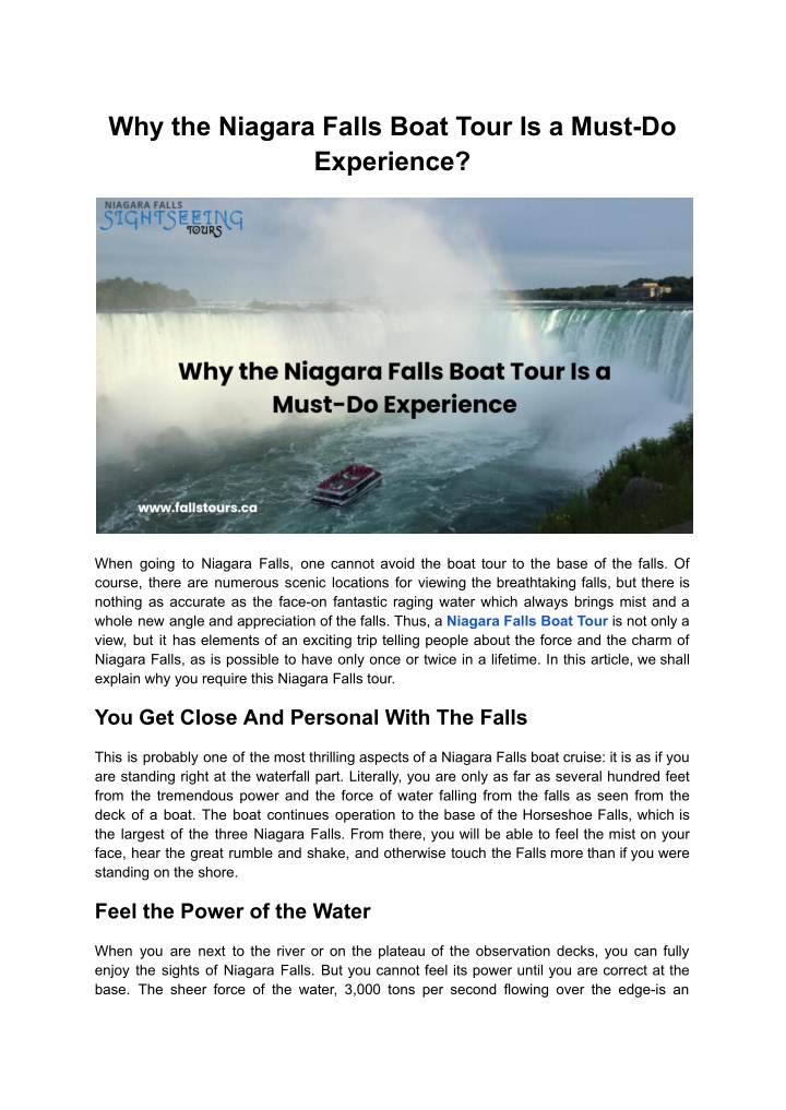 why the niagara falls boat tour is a must